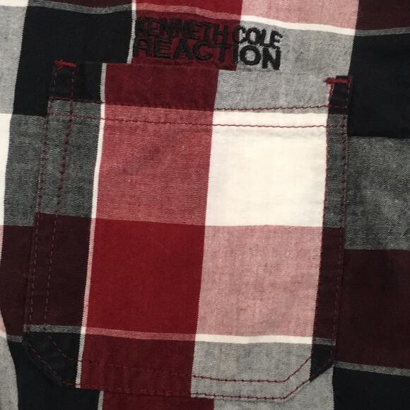 Kenneth Cole‎ Reaction Boy Sz 8/10 Checkered Button Shirt 100% Cotton - Picture 2 of 8